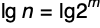 log n equals log 2 powered m